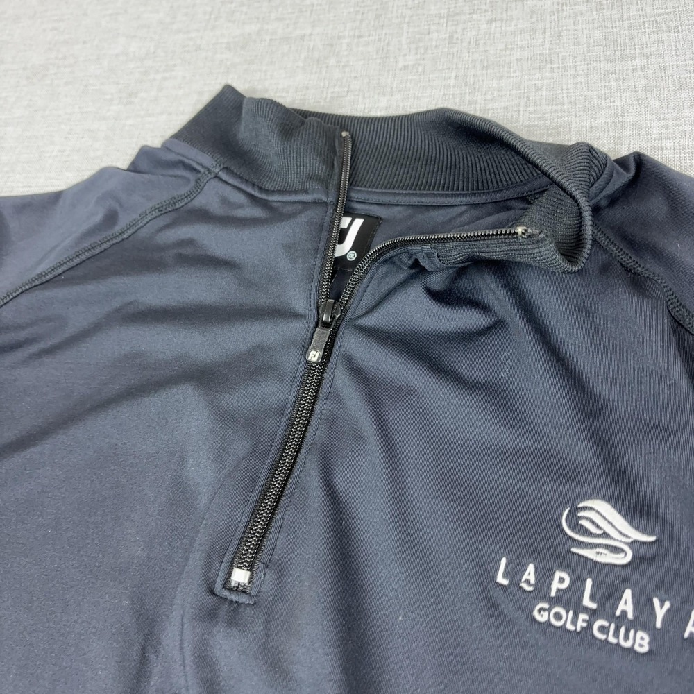 FootJoy Pullover Mens 2XL Black 1/4 Zip Long Sleeve Mock Neck Golf Top LaPlaya